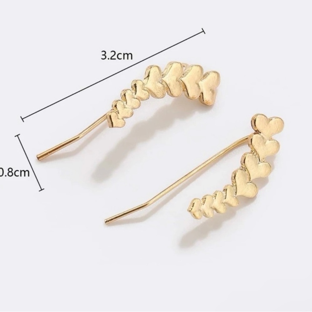 3 for $35 🌟Gold heart earclimber earrings🌟🌟 - Picture 3 of 4